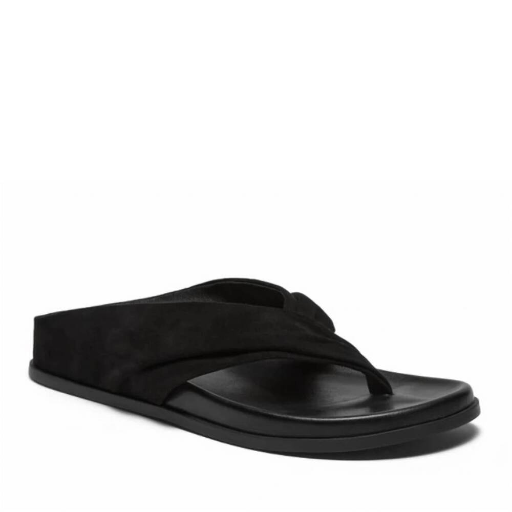 NEW SILENT D women's hedley thong sandals in black suede